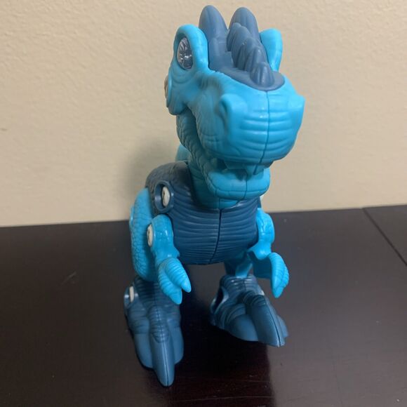 DINOSAUR WORLD TOY ASSEMBLY Take Apart STEM Toy Blue Velociraptor Movable 6" - Picture 4 of 7